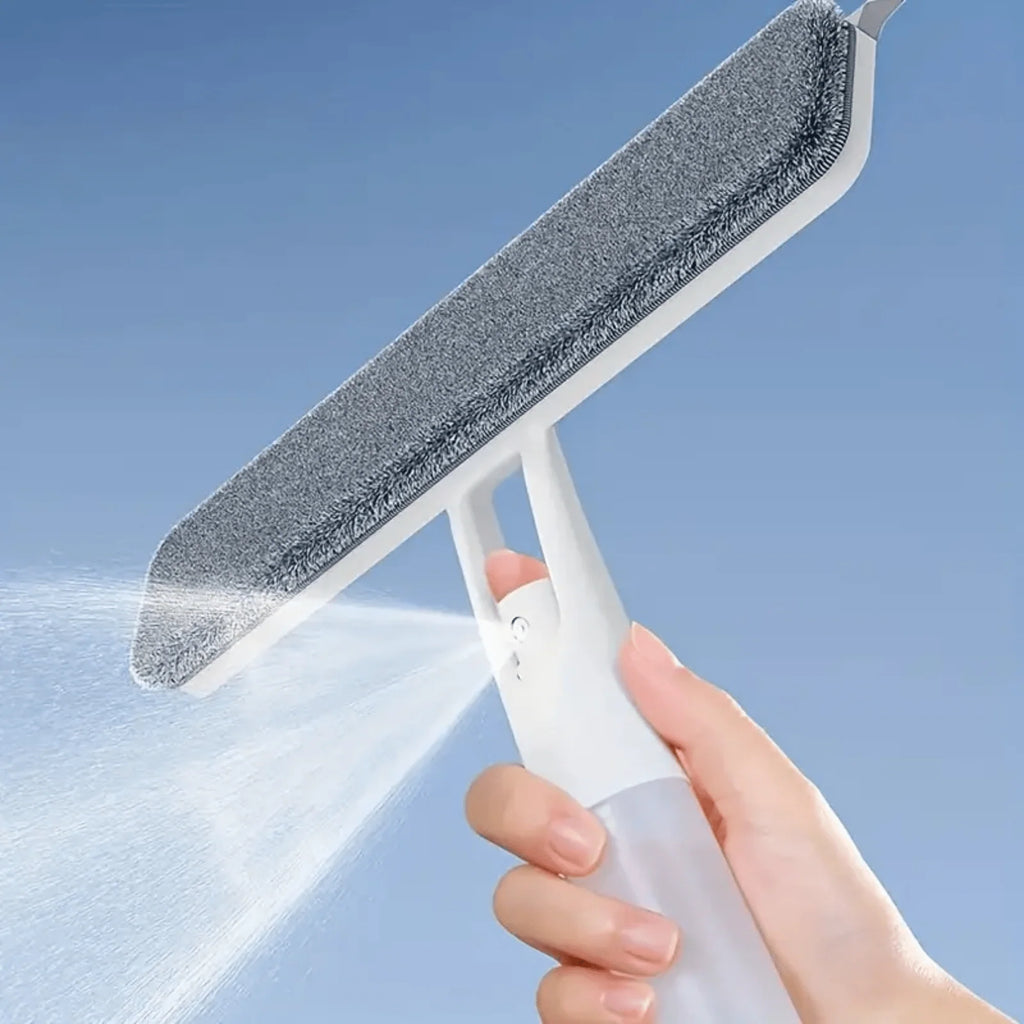 Multi-Purpose Window Cleaning Wiper with Spray & Scraper