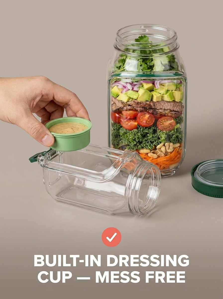 Kitchar Freshbox - Leakproof layered salad jar